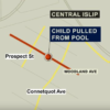 Policía: Sacan a una niña de 3 años de una piscina en Central Islip
